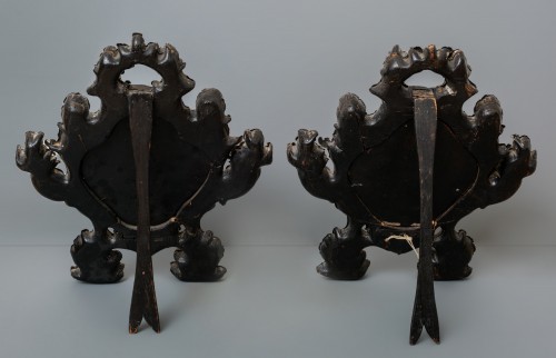 Pair of silver cartagloria - Religious Antiques Style Louis XV