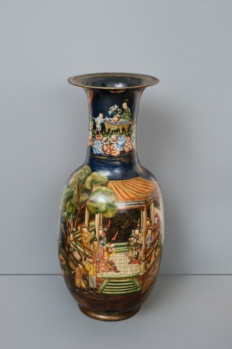 Paire de grands vases en terre cuite - Céramiques, Porcelaines Style Louis XVI