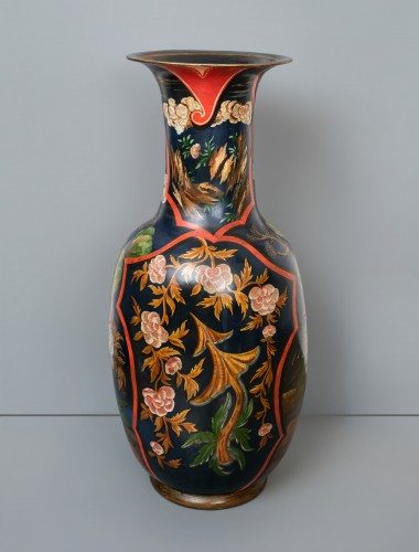 Céramiques, Porcelaines  - Paire de grands vases en terre cuite