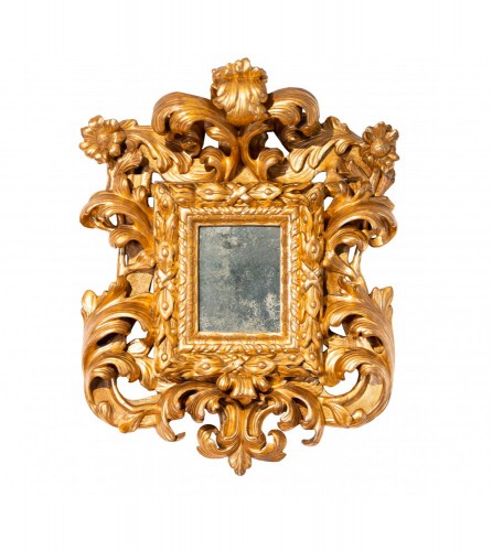 Miroir Baroque en bois doré, Rome 17e siècle