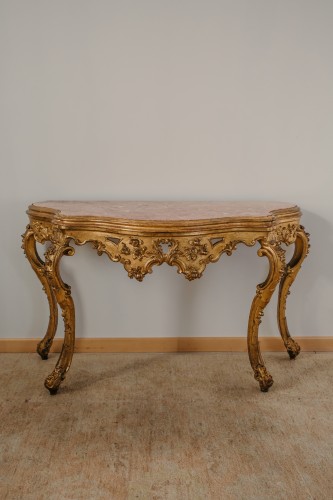 Furniture  - Venetian Console In Gilded Wood, Louis XV
