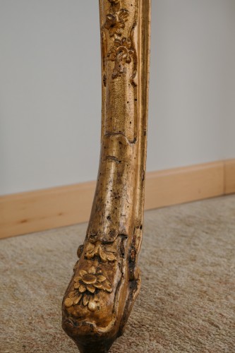 Antiquités - Venetian Console In Gilded Wood, Louis XV