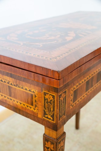 18th century - I Game Table In Inlaid Wood, Italy circa 1780