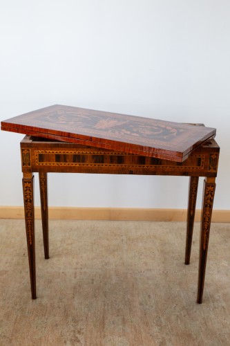 Antiquités - I Game Table In Inlaid Wood, Italy circa 1780