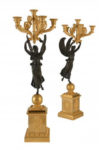 XIXe siècle - Paire de candélbres Empire attribué à Pierre-Philippe Thomire