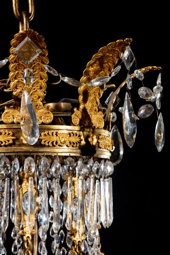 Empire - Important Empire gilt-bronze mounted cristal chandelier with 26 lights  