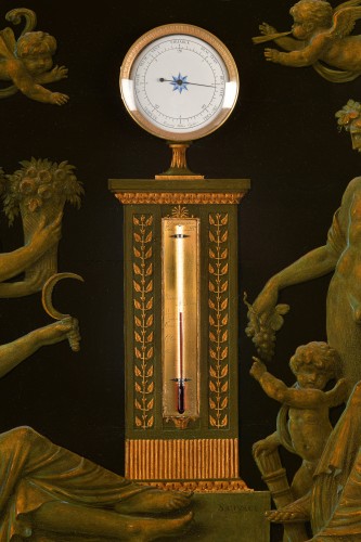 Piat Joseph Sauvage, Baromètre-thermomètre d'époque Empire - Gallery de Potter d'Indoye