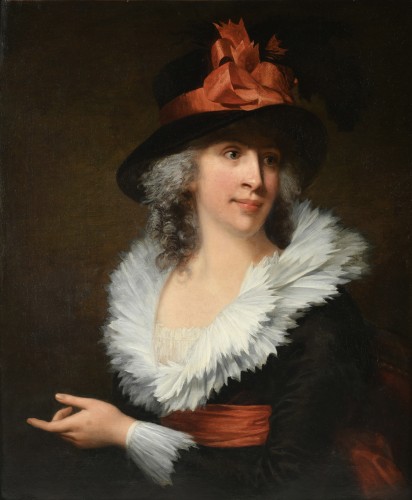 Jean-Laurent Mosnier (1743-1808) - Portrait de femme daté 1796
