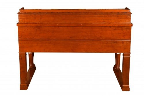 Large mahogany bureau in mahogany and plum pudding mahogany veneer - 