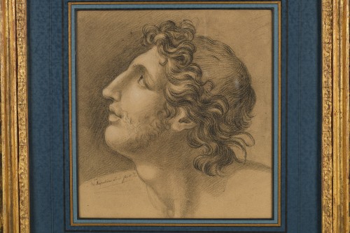 Paintings & Drawings  - Napoleon Louis BONAPARTE (1804-1831) Study of an ancient profile
