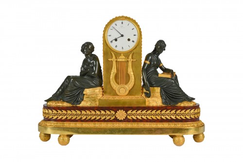 Empire clock &quot;l’allégorie de la méditation et des études&quot; signed Galle