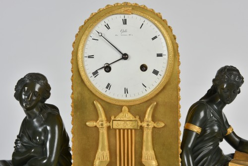 19th century - Empire clock &quot;l’allégorie de la méditation et des études&quot; signed Galle