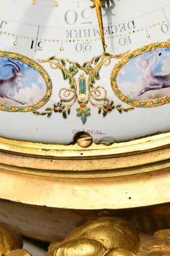 Horlogerie Pendule - Exeptionelle Pendule en porphyre d'époque Louis XVI