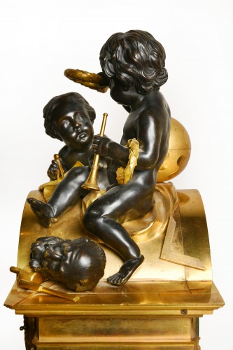 Antiquités - Exeptionelle Pendule en porphyre d'époque Louis XVI