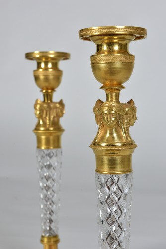 Pair Of Charles X Candlesticks - Lighting Style Restauration - Charles X