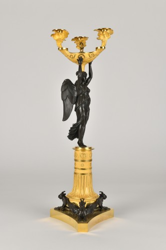 Victory bronze Candelabra, Empire Period - Lighting Style Empire