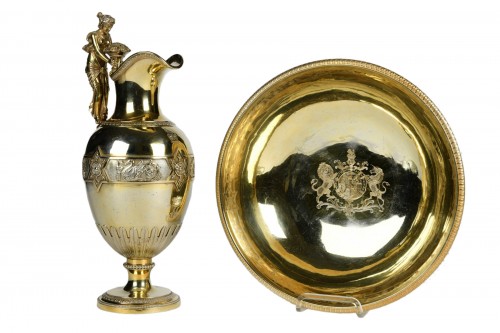 French Silver-Gilt Ewer, with the Coat of Arms of the English Royal Family 