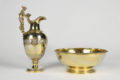 French Silver-Gilt Ewer, with the Coat of Arms of the English Royal Family  - Restauration - Charles X