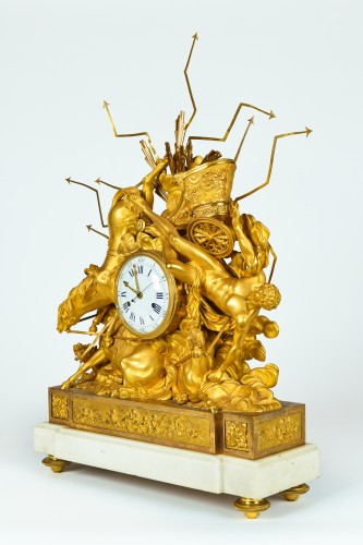 Horology  - Important Consulat Ormoulu Mantel Clock, Depicting The Fall Of Phaeton