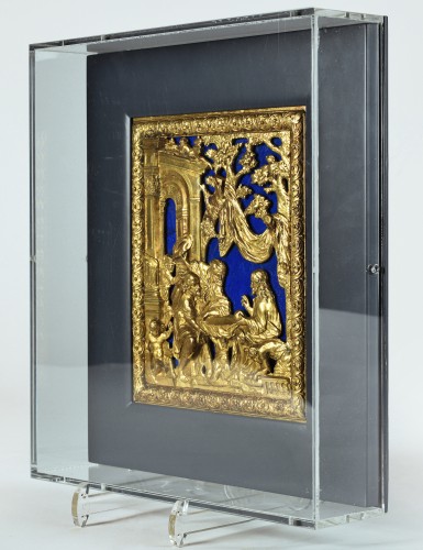 Religious Antiques  - A GILT BRONZE AND LAPIS LAZULI PANEL, Rome circa 1700