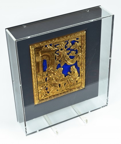 A GILT BRONZE AND LAPIS LAZULI PANEL, Rome circa 1700 - 