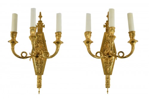 Pair of Ormoulu wall lights attributed to Lucien-François Feuchère (1780–1828)