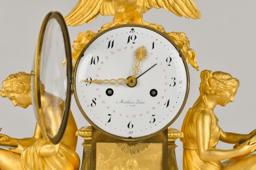 Horlogerie Pendule - L’Étude et La Philosophie - Importante Pendule d’époque Directoire
