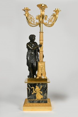 Luminaires Bougeoirs et Chandeliers - Importante paire de candélabres d’époque Empire attribué à Matelin (1759-1815)