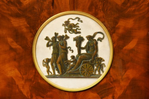 Mobilier Bureau et Secrétaire - Peinture Piat Sauvage (1744-1818)- Exceptionnel secrétaire d'époque Consulat attribué á BIENNAIS