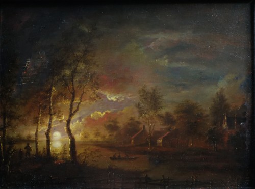 River Landscape In Moonlight, attrinuted to Aert Van Der Neer (1603–1677)  - 