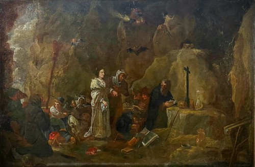 the Temptation of Saint Anthony,  Flemish Scool of the 17th century - Paintings & Drawings Style Louis XIV