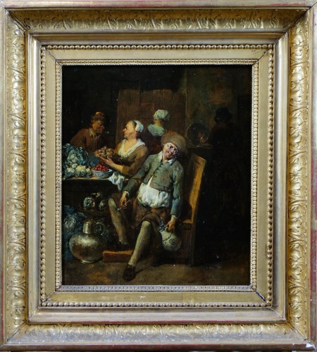 Scène de cuisine, École flamande début XVIIIe siècle attribué à Jan Baptist Lambrechts (1680 - 1731) 