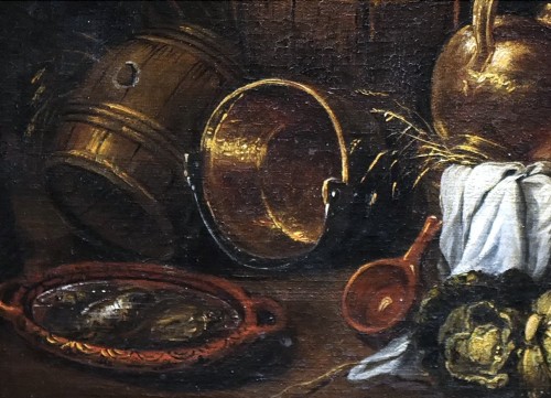 Elderly Woman in a Kitchen, Flemish School early 18th century attributed to Hendrick Martensz SORGH - 