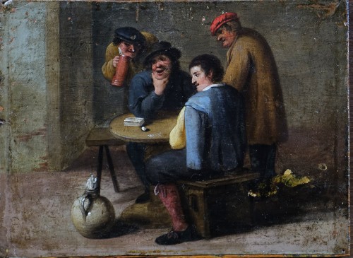 Mattheus Van Helmont (1623 – C.1679) Card Game in a Tavern - Paintings & Drawings Style Louis XIII