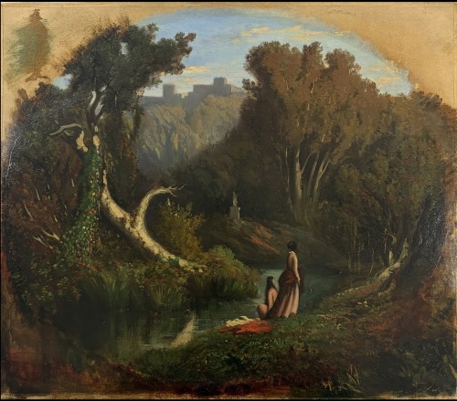 Paintings & Drawings  - Adolphe Balfourier (1816–1898) View Of Chigi Park In Ariccia