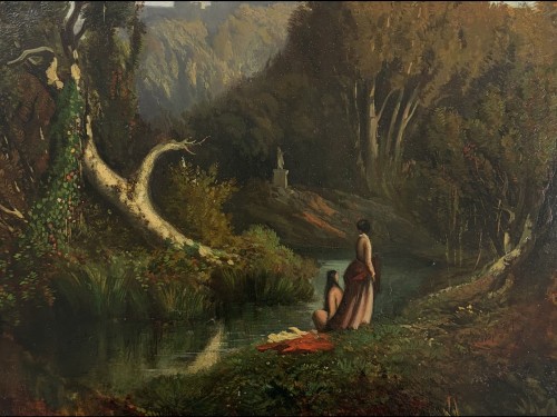 Adolphe Balfourier (1816–1898) View Of Chigi Park In Ariccia - 