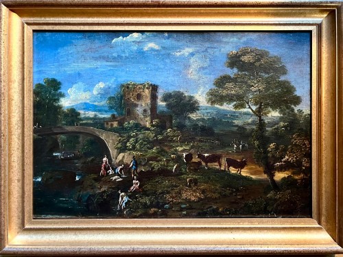  Landscape With Washerwomen, Italian School, Late 17th Century