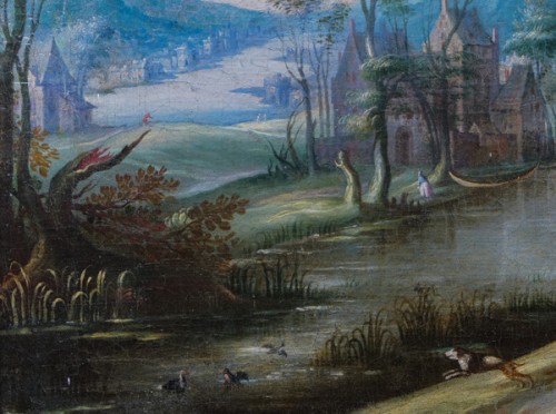 Landscape,  late 16th-century Flemish school - 