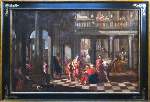 Jésus et la femme adultère, école romano-bolonaise fin XVIIe siècle