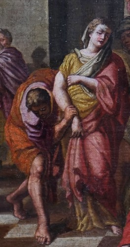 Jesus and the adulterous woman, 17th-century Romano-bolonese School - 