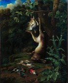 Nature morte au gibiers, école flamande du 17e siècle attribué à Philip Ferdinand de Hamilton (1664-1750)