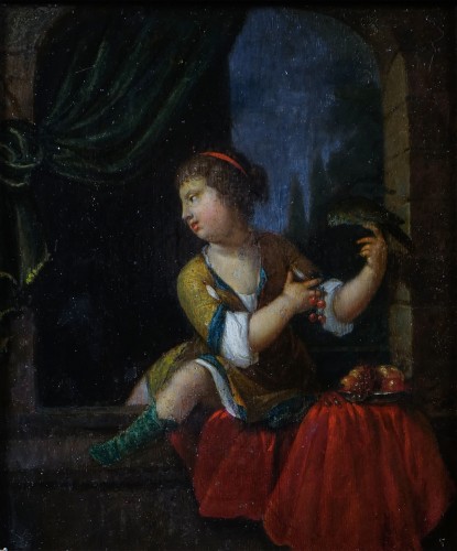 Young Girl With Cherries,  18th Century Dutch School