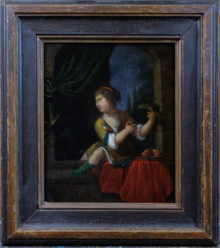 Young Girl With Cherries,  18th Century Dutch School - Paintings & Drawings Style 