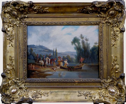  - Boat ride and departure for the hunt, 19th Century French School