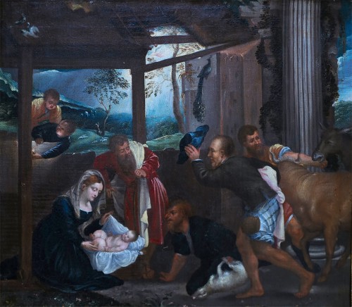 Nativité, école italienne du XVIIe siècle d'après Titien