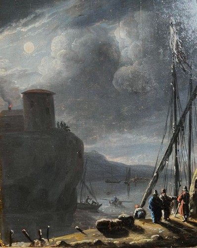 Clair de lune, école hollandaise du XVIIe siècle