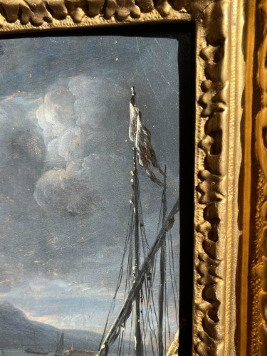 Tableaux et dessins  - Clair de lune, école hollandaise du XVIIe siècle