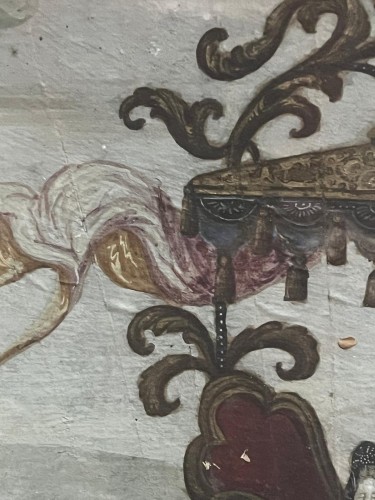 Tableaux et dessins Dessin, Aquarelle & Pastel - Feuille d’éventail peinte aux chinoiseries, École française vers 1750-1770