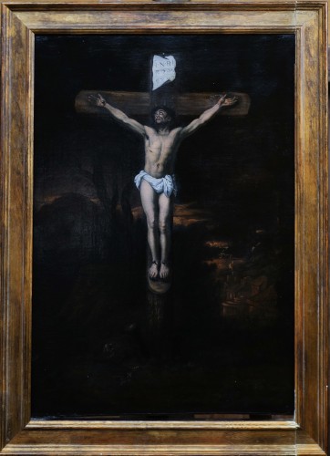 Christ en croix, école française du 17e siècle