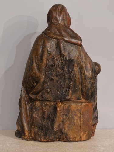 Louis XIII - Pietà ou Vierge de Pitié en bois polychrome - Époque début XVIIe